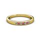 2 - Kathiryn 2.00 mm Rhodolite Garnet and Lab Grown Diamond 7 Stone Wedding Band 