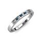 3 - Kathiryn 2.00 mm Blue Diamond and White Lab Grown Diamond 7 Stone Wedding Band 