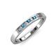 3 - Kathiryn 2.00 mm London Blue Topaz and Lab Grown Diamond 7 Stone Wedding Band 