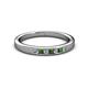 2 - Kathiryn 2.00 mm Green Garnet and Lab Grown Diamond 7 Stone Wedding Band 