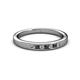 2 - Kathiryn 2.00 mm Black Diamond and White Lab Grown Diamond 7 Stone Wedding Band 