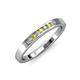 3 - Kathiryn 2.00 mm Yellow Sapphire and Lab Grown Diamond 7 Stone Wedding Band 