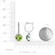 3 - Ilona (6mm) Round Peridot and Diamond Halo Dangling Earrings 