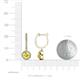 3 - Ilona (5mm) Round Lab Created Yellow Sapphire and Diamond Halo Dangling Earrings 