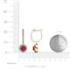 3 - Ilona (5mm) Round Ruby and Diamond Halo Dangling Earrings 