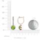 3 - Ilona (5mm) Round Peridot and Diamond Halo Dangling Earrings 