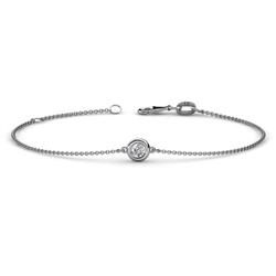 Alys Round Diamond Solitaire Station Minimalist Bracelet Round Diamond Solitaire Station Minimalist Bracelet ct K White Gold