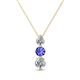 1 - Kesha 0.74 ctw Round Tanzanite and Lab Grown Diamond Graduated Three Stone Drop Pendant 