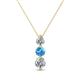 1 - Kesha 0.72 ctw Round Blue Topaz and Lab Grown Diamond Graduated Three Stone Drop Pendant 