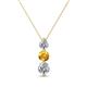 1 - Kesha 0.70 ctw Round Citrine and Lab Grown Diamond Graduated Three Stone Drop Pendant 