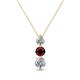 1 - Kesha 0.82 ctw Round Red Garnet and Lab Grown Diamond Graduated Three Stone Drop Pendant 