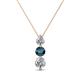 1 - Kesha 0.75 ctw Round Blue Diamond and White Lab Grown Diamond Graduated Three Stone Drop Pendant 