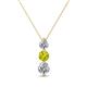 1 - Kesha 0.75 ctw Round Yellow Diamond and White Lab Grown Diamond Graduated Three Stone Drop Pendant 