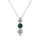 1 - Kesha 0.75 ctw Round London Blue Topaz and Lab Grown Diamond Graduated Three Stone Drop Pendant 