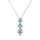 1 - Kesha 0.70 ctw Round Aquamarine and Lab Grown Diamond Graduated Three Stone Drop Pendant 