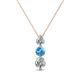 1 - Kesha 0.72 ctw Round Blue Topaz and Lab Grown Diamond Graduated Three Stone Drop Pendant 