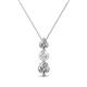 1 - Kesha 0.76 ctw Round White Sapphire and Lab Grown Diamond Graduated Three Stone Drop Pendant 