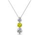 1 - Kesha 0.75 ctw Round Yellow Diamond and White Lab Grown Diamond Graduated Three Stone Drop Pendant 