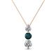 1 - Kesha 0.75 ctw Round London Blue Topaz and Lab Grown Diamond Graduated Three Stone Drop Pendant 