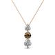 1 - Kesha 0.74 ctw Round Smoky Quartz and Lab Grown Diamond Graduated Three Stone Drop Pendant 