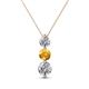 1 - Kesha (4.2mm) Round Citrine and Diamond Graduated Three Stone Drop Pendant 