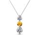 1 - Kesha (4.2mm) Round Citrine and Diamond Graduated Three Stone Drop Pendant 