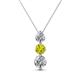 1 - Kesha (4.2mm) Round Yellow and White Diamond Graduated Three Stone Drop Pendant 