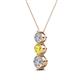 2 - Kesha (4.2mm) Round Yellow Sapphire and Lab Grown Diamond Graduated Three Stone Drop Pendant 