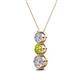 2 - Kesha (4.2mm) Round Yellow Diamond and White Lab Grown Diamond Graduated Three Stone Drop Pendant 