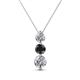 1 - Kesha (4.2mm) Round Black Diamond and White Lab Grown Diamond Graduated Three Stone Drop Pendant 