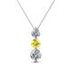 1 - Kesha (4.2mm) Round Yellow Sapphire and Lab Grown Diamond Graduated Three Stone Drop Pendant 