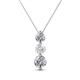 1 - Kesha (4.2mm) Round White Sapphire and Lab Grown Diamond Graduated Three Stone Drop Pendant 