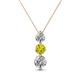 1 - Kesha (4.2mm) Round Yellow Diamond and White Lab Grown Diamond Graduated Three Stone Drop Pendant 