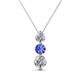 1 - Kesha (4.2mm) Round Tanzanite and Lab Grown Diamond Graduated Three Stone Drop Pendant 