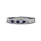 1 - Kathiryn 2.70 mm Blue Sapphire and Lab Grown Diamond 7 Stone Wedding Band 