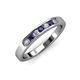 3 - Kathiryn 2.70 mm Blue Sapphire and Lab Grown Diamond 7 Stone Wedding Band 