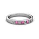 2 - Kathiryn 2.70 mm Pink Sapphire and Lab Grown Diamond 7 Stone Wedding Band 