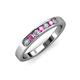 3 - Kathiryn 2.70 mm Pink Sapphire and Lab Grown Diamond 7 Stone Wedding Band 