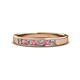 1 - Kathiryn 2.70 mm Pink Tourmaline and Lab Grown Diamond 7 Stone Wedding Band 