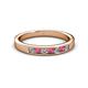 2 - Kathiryn 2.70 mm Rhodolite Garnet and Lab Grown Diamond 7 Stone Wedding Band 