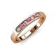 3 - Kathiryn 2.70 mm Rhodolite Garnet and Lab Grown Diamond 7 Stone Wedding Band 