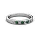 2 - Kathiryn 2.70 mm Emerald and Lab Grown Diamond 7 Stone Wedding Band 