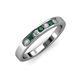 3 - Kathiryn 2.70 mm Emerald and Lab Grown Diamond 7 Stone Wedding Band 