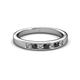 2 - Kathiryn 2.70 mm Black Diamond and White Lab Grown Diamond 7 Stone Wedding Band 