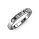 3 - Kathiryn 2.70 mm Black Diamond and White Lab Grown Diamond 7 Stone Wedding Band 