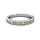 2 - Kathiryn 2.70 mm Yellow Diamond and White Lab Grown Diamond 7 Stone Wedding Band 