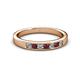 2 - Kathiryn 2.70 mm Ruby and Lab Grown Diamond 7 Stone Wedding Band 