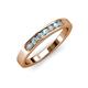 3 - Kathiryn 2.70 mm Aquamarine and Lab Grown Diamond 7 Stone Wedding Band 