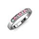 3 - Kathiryn 2.70 mm Pink Tourmaline and Lab Grown Diamond 7 Stone Wedding Band 