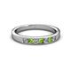 2 - Kathiryn 2.70 mm Peridot and Lab Grown Diamond 7 Stone Wedding Band 